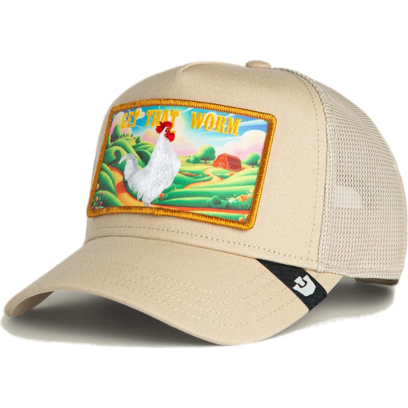 gorra-trucker-beige-gallo-get-that-worm-greener-grass-the-farm-de-goorin-bros