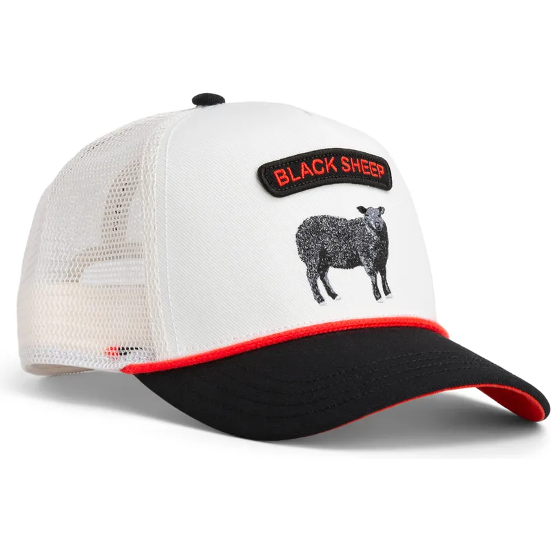gorra-trucker-blanca-y-negra-oveja-pop-rocker-sheep-the-farm-de-goorin-bros