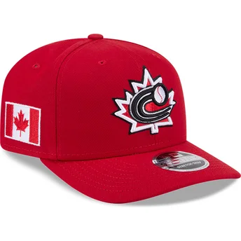 Gorra curva roja snapback 9SEVENTY Stretch Snap Canada 2026 World Baseball Classic de New Era