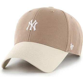 Gorra curva marrón ajustable MVP Base Runner Two Tone Legend de New York Yankees MLB de 47 Brand
