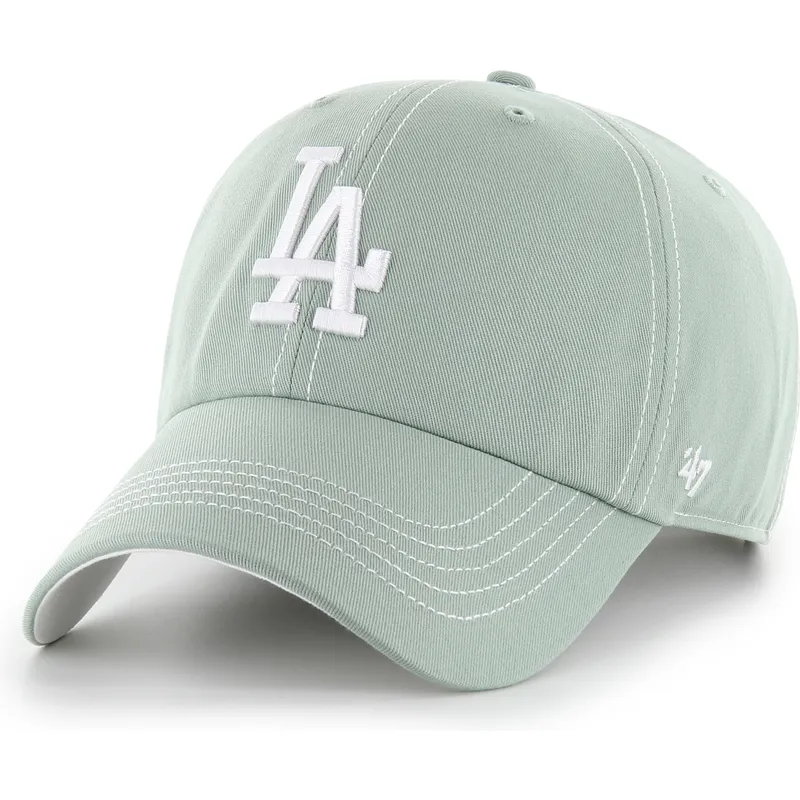 gorra-curva-verde-ajustable-clean-up-contrast-stitch-de-los-angeles-dodgers-mlb-de-47-brand
