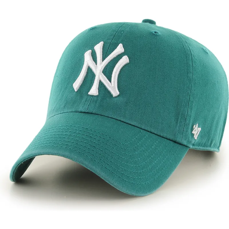 gorra-curva-verde-ajustable-clean-up-tailgate-teal-de-new-york-yankees-mlb-de-47-brand