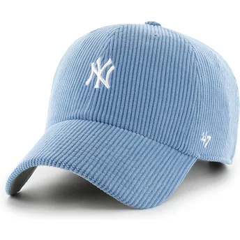 Gorra curva azul ajustable Clean Up Cord Base Runner de New York Yankees MLB de 47 Brand