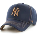 gorra-curva-azul-marino-y-marron-ajustable-mvp-dt-contrast-stitch-de-new-york-yankees-mlb-de-47-brand