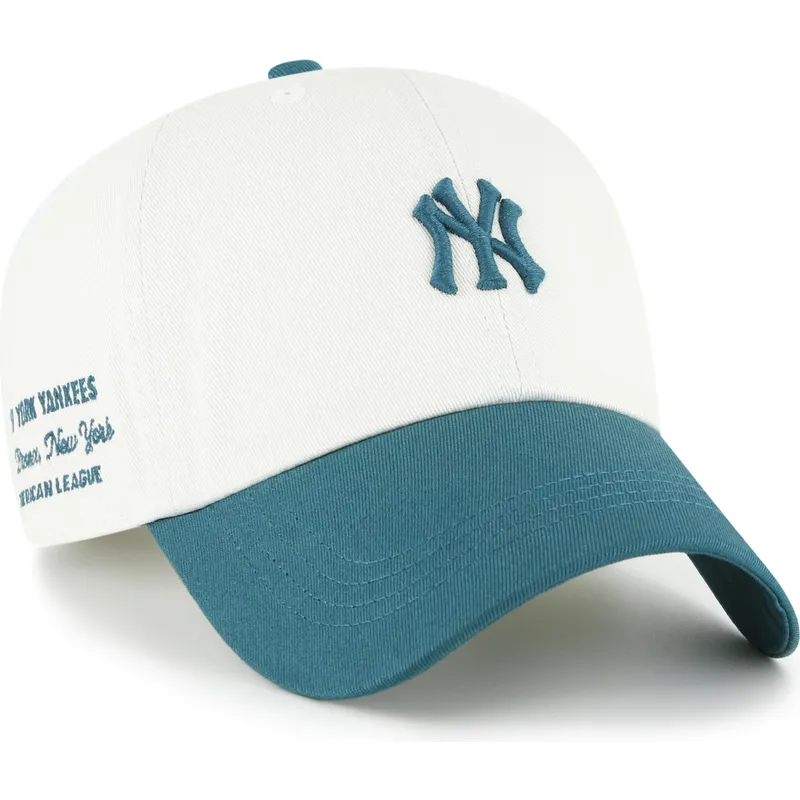 gorra-curva-beige-y-verde-ajustable-clean-up-contemporary-two-tone-de-new-york-yankees-mlb-de-47-brand