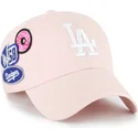 gorra-curva-rosa-ajustable-clean-up-badges-de-los-angeles-dodgers-mlb-de-47-brand
