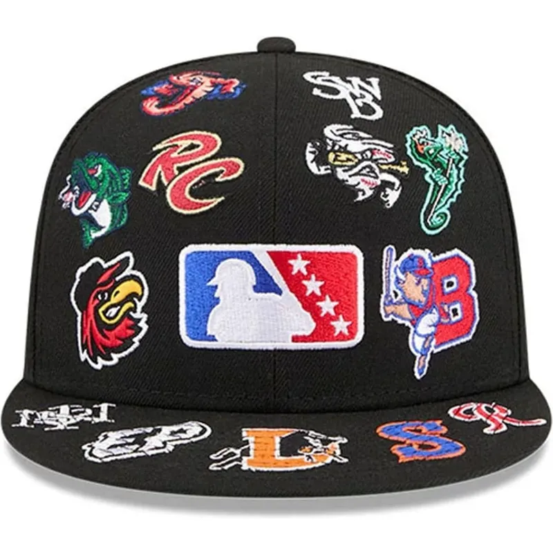 gorra-plana-negra-ajustada-59fifty-all-over-de-milb-de-new-era