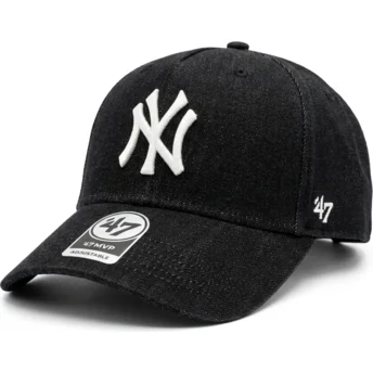 Gorra curva negra snapback MVP DT Denim de New York Yankees MLB de 47 Brand