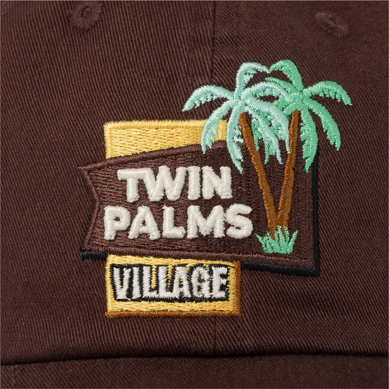 gorra-curva-marron-ajustable-twin-palms-village-ballpark-de-american-needle