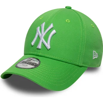 Gorra curva verde ajustable para niño 9FORTY Essential de New York Yankees MLB de New Era