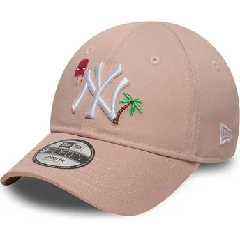 Gorra curva rosa ajustable para niño 9FORTY Summer Icon de New York Yankees MLB de New Era