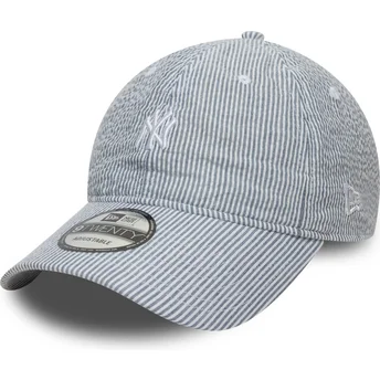 Gorra curva azul marino ajustable 9TWENTY Seersucker de New York Yankees MLB de New Era