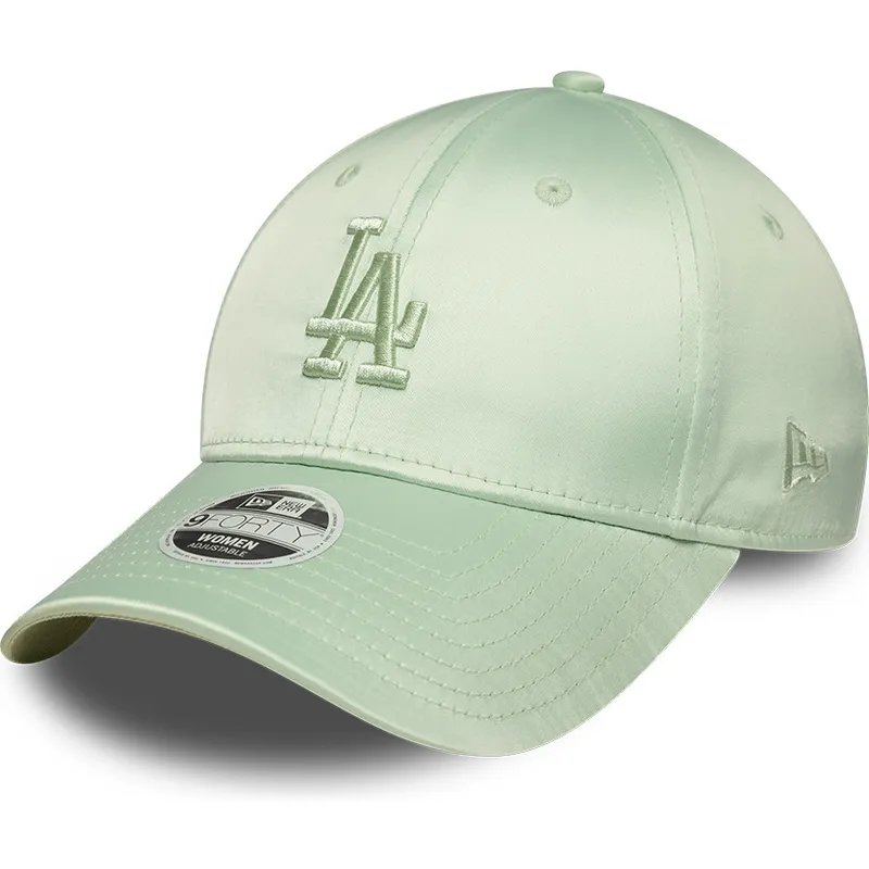 gorra-curva-verde-ajustable-para-mujer-9forty-bow-back-satin-de-los-angeles-dodgers-mlb-de-new-era