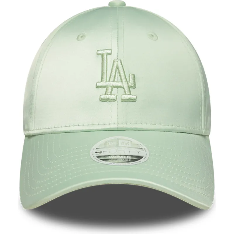 gorra-curva-verde-ajustable-para-mujer-9forty-bow-back-satin-de-los-angeles-dodgers-mlb-de-new-era