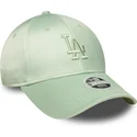 gorra-curva-verde-ajustable-para-mujer-9forty-bow-back-satin-de-los-angeles-dodgers-mlb-de-new-era