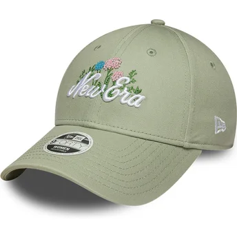 Gorra curva verde ajustable para mujer 9FORTY Beaded de New Era