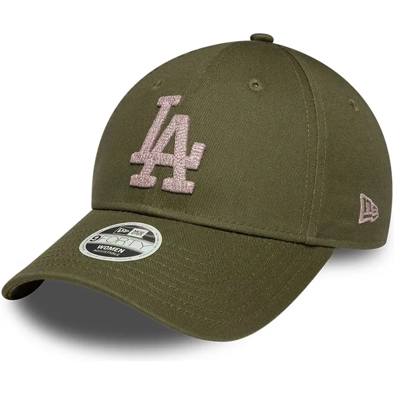 gorra-curva-verde-ajustable-para-mujer-9forty-metallic-de-los-angeles-dodgers-mlb-de-new-era
