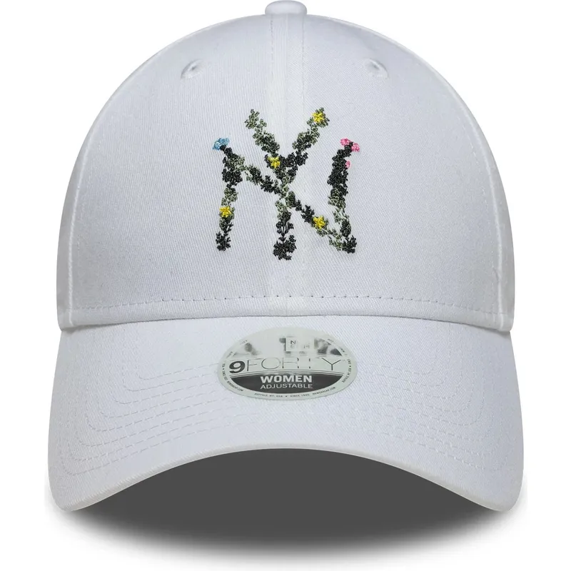 gorra-curva-blanca-ajustable-para-mujer-9forty-floral-infill-de-new-york-yankees-mlb-de-new-era