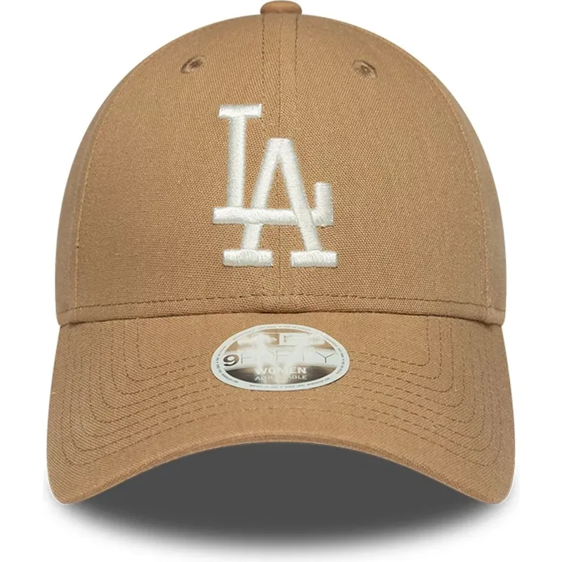 gorra-curva-marron-ajustable-para-mujer-9forty-linen-de-los-angeles-dodgers-mlb-de-new-era