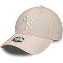gorra-curva-rosa-claro-ajustable-para-mujer-9forty-linen-de-new-york-yankees-mlb-de-new-era