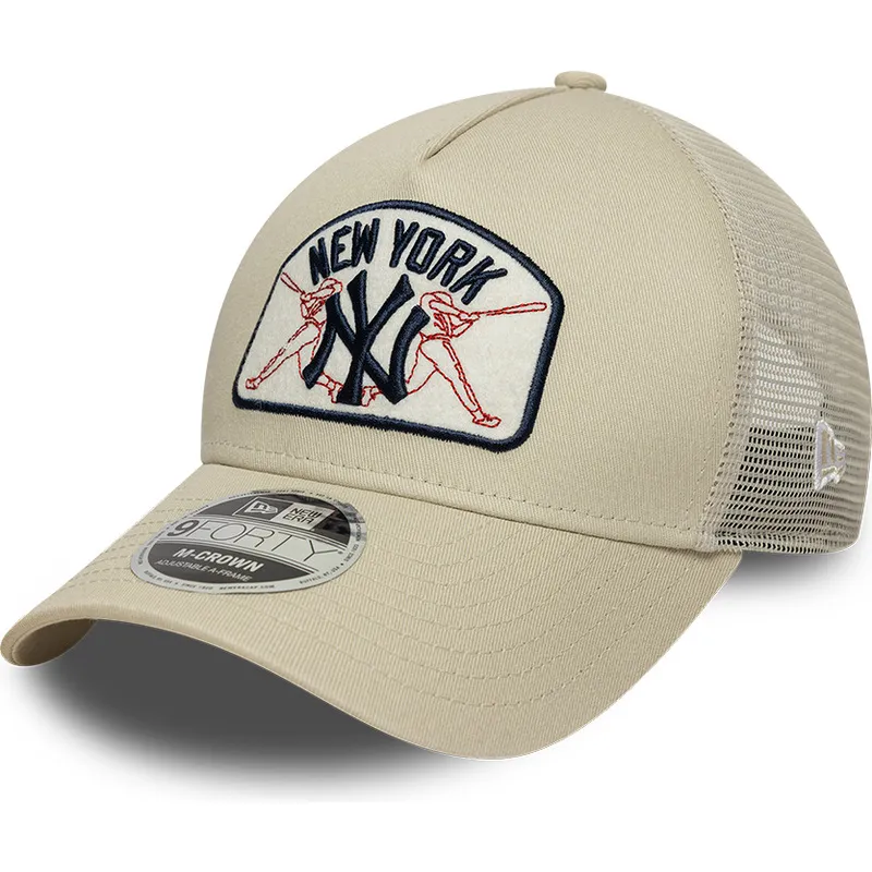 gorra-trucker-beige-9forty-m-crown-a-frame-de-new-york-yankees-mlb-de-new-era
