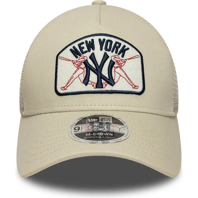 gorra-trucker-beige-9forty-m-crown-a-frame-de-new-york-yankees-mlb-de-new-era
