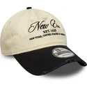 gorra-curva-beige-y-negra-ajustable-9twenty-wash-distress-a-frame-de-new-era