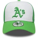 gorra-trucker-verde-y-blanca-con-logo-verde-a-frame-league-essential-de-oakland-athletics-mlb-de-new-era