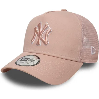 Gorra trucker rosa con logo rosa A Frame Outline de New York Yankees MLB de New Era