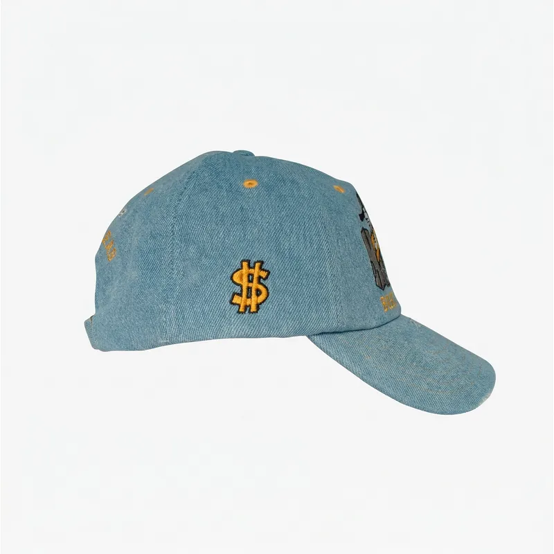gorra-curva-azul-ajustable-denim-records-music-shapes-identity-the-90s-de-homenage