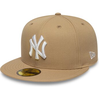 Gorra plana marrón claro ajustada 59FIFTY League Essential de New York Yankees MLB de New Era