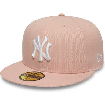 Gorra plana rosa ajustada 59FIFTY League Essential de New York Yankees MLB de New Era