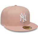 gorra-plana-rosa-ajustada-59fifty-league-essential-de-new-york-yankees-mlb-de-new-era