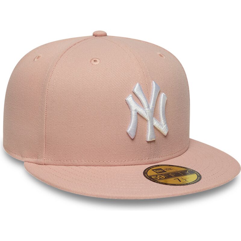 gorra-plana-rosa-ajustada-59fifty-league-essential-de-new-york-yankees-mlb-de-new-era
