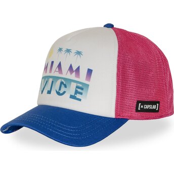 Gorra trucker rosa y azul MIA1 COPB Miami Vice de Capslab