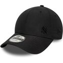 gorra-curva-negra-ajustable-9forty-tonal-flawless-de-new-york-yankees-mlb-de-new-era