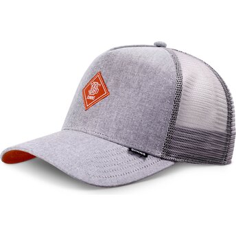Gorra trucker gris con logo rojo HFT OxfordContra de Djinns