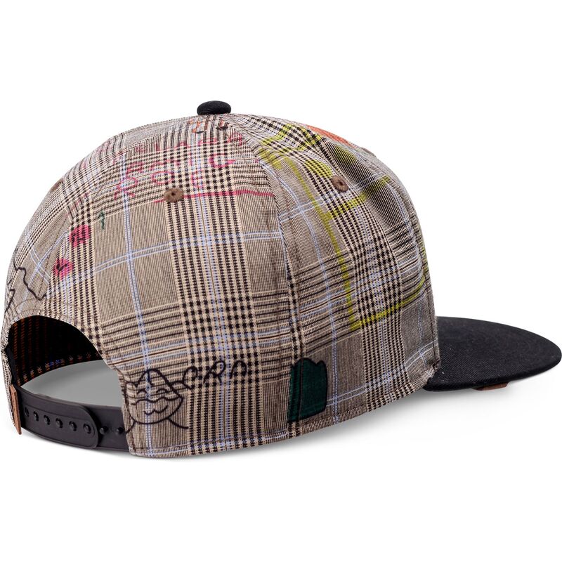 gorra-plana-gris-y-negra-snapback-crinklecheck-de-djinns