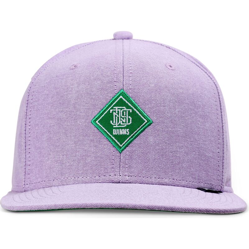 gorra-plana-violeta-snapback-con-logo-verde-oxfordcontra-de-djinns
