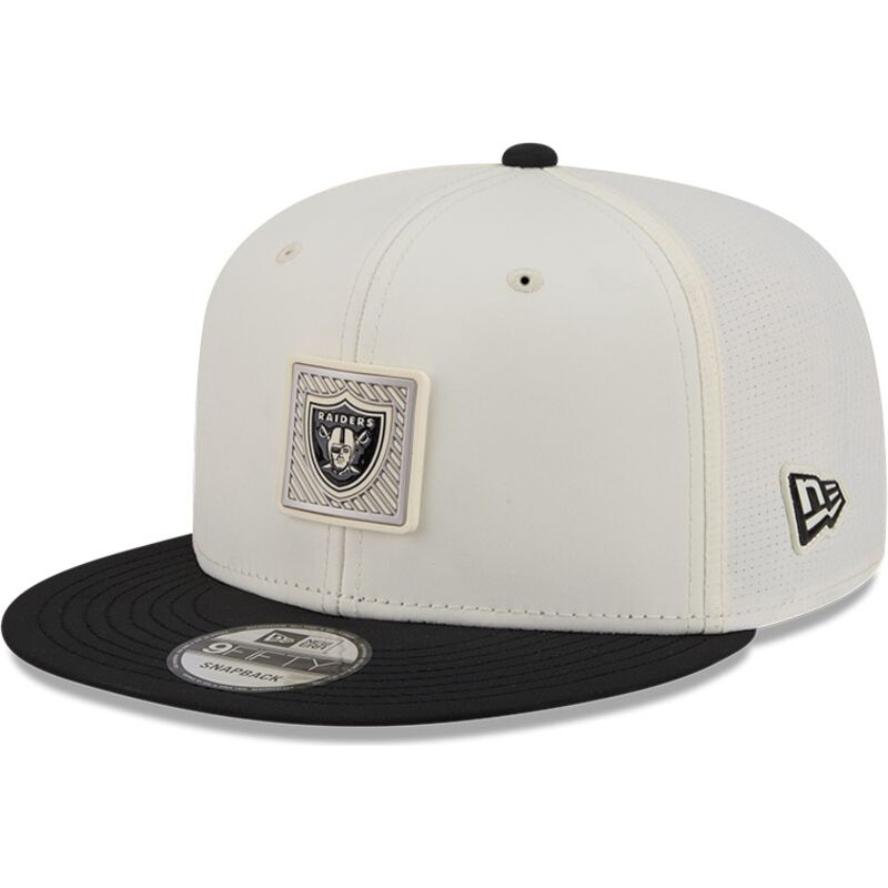 gorra-plana-beige-y-negra-snapback-9fifty-training-pack-2026-de-las-vegas-raiders-nfl-de-new-era