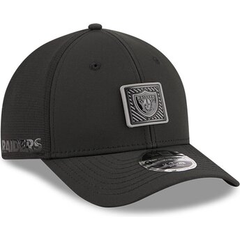 Gorra curva negra snapback 9FORTY M-Crown Training Pack 2026 de Las Vegas Raiders NFL de New Era