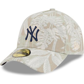 Gorra curva beige ajustada 59FORTY A Frame Leafy Palm de New York Yankees MLB de New Era