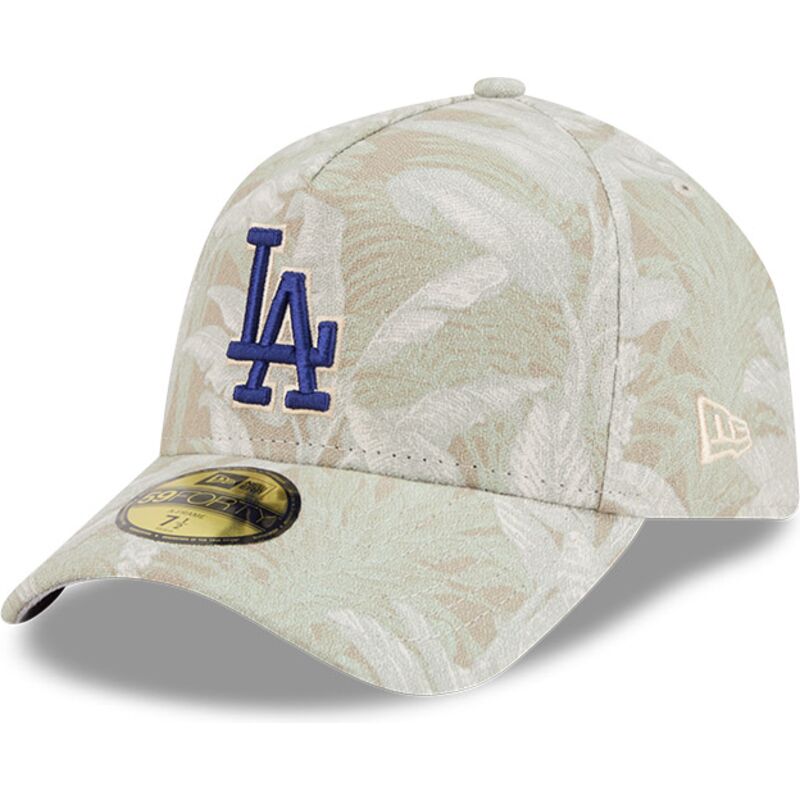gorra-curva-beige-ajustada-59forty-a-frame-leafy-palm-de-los-angeles-dodgers-mlb-de-new-era
