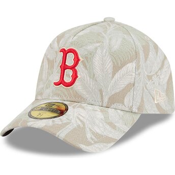 Gorra curva beige ajustada 59FORTY A Frame Leafy Palm de Boston Red Sox MLB de New Era