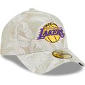 gorra-curva-beige-ajustada-59forty-a-frame-leafy-palm-de-los-angeles-lakers-nba-de-new-era