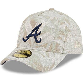 Gorra curva beige ajustada 59FORTY A Frame Leafy Palm de Atlanta Braves MLB de New Era
