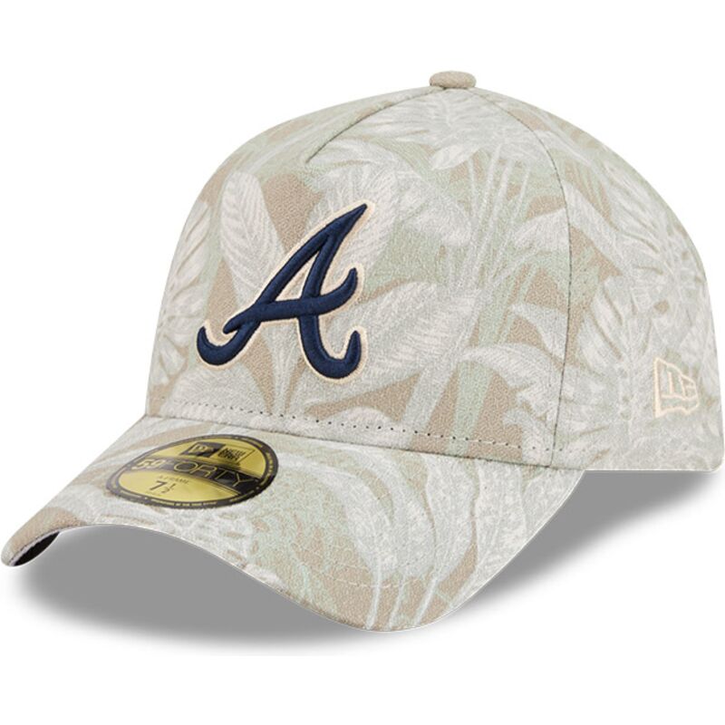 gorra-curva-beige-ajustada-59forty-a-frame-leafy-palm-de-atlanta-braves-mlb-de-new-era
