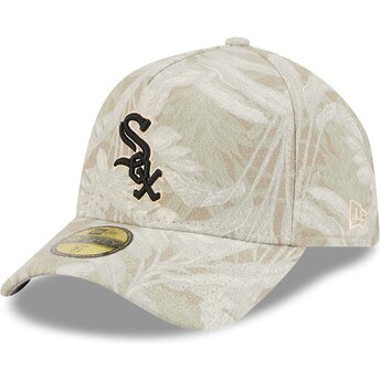 Gorra curva beige ajustada 59FORTY A Frame Leafy Palm de Chicago White Sox MLB de New Era
