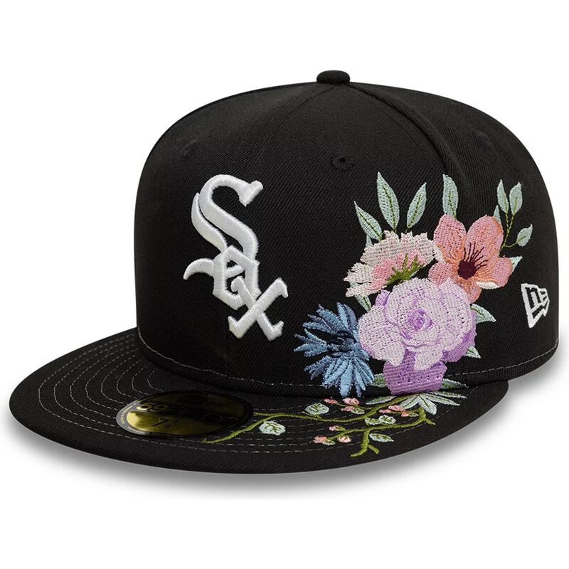 gorra-plana-negra-ajustada-59fifty-floral-de-chicago-white-sox-mlb-de-new-era