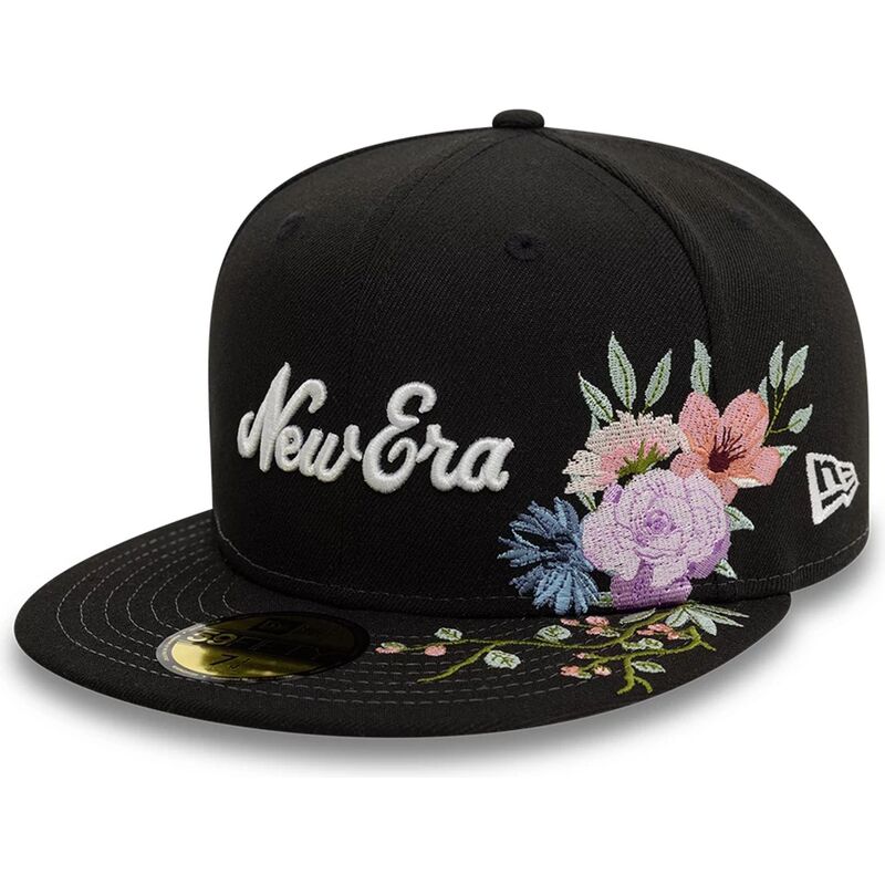 gorra-plana-negra-ajustada-59fifty-floral-emb-de-new-era gorra-plana-negra-ajustada-59fifty-floral-emb-de-new-era